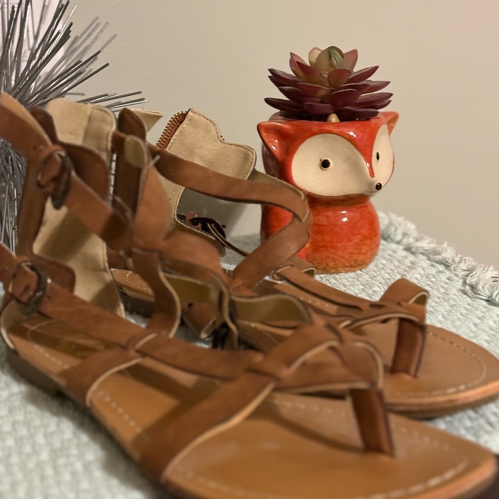 G by Guess Brown Strappy Sandals